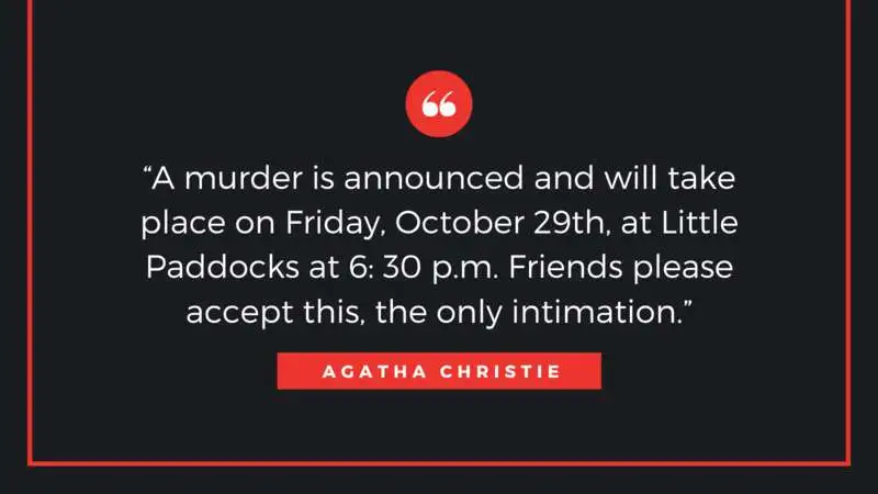 Citação de Convite para um Homicídio, de Agatha Christie (em inglês)