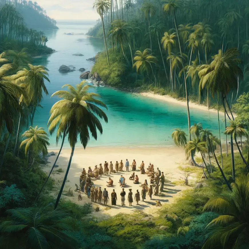 Ilustración La isla de Aldous Huxley