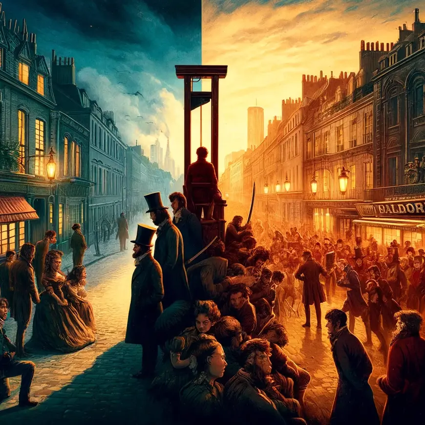 Illustration Eine Geschichte aus zwei Städten von Charles Dickens