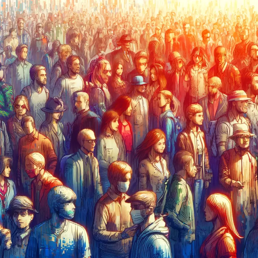 Illustration Crowds and Power by Elias Canetti