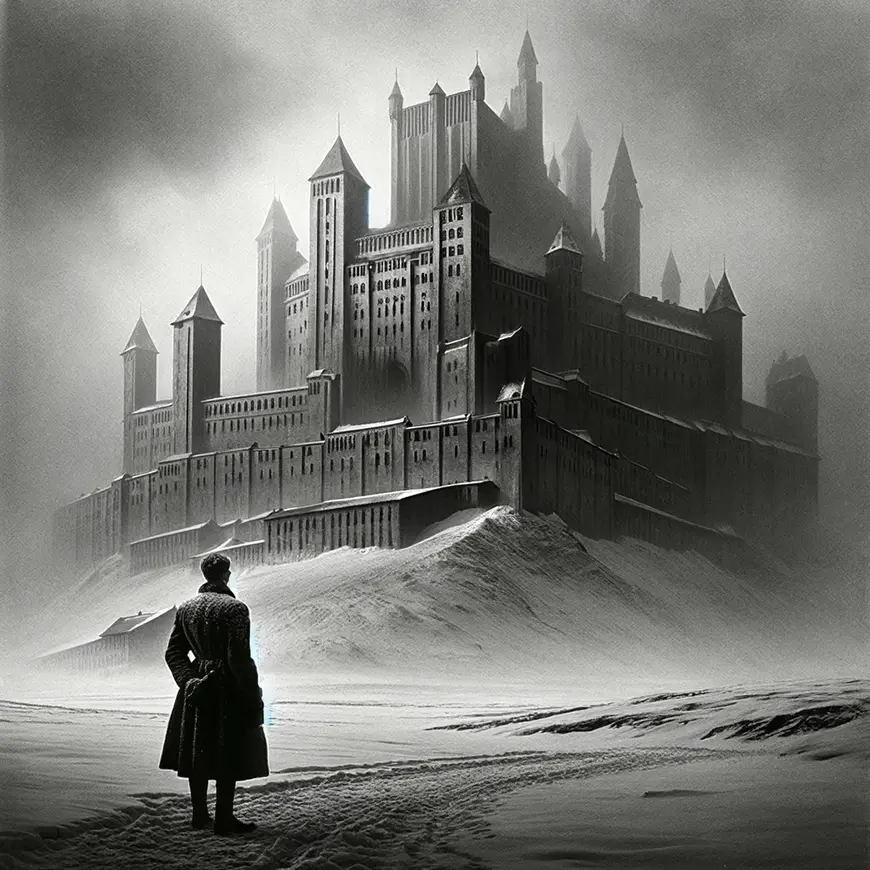 Ilustração O Castelo, de Franz Kafka