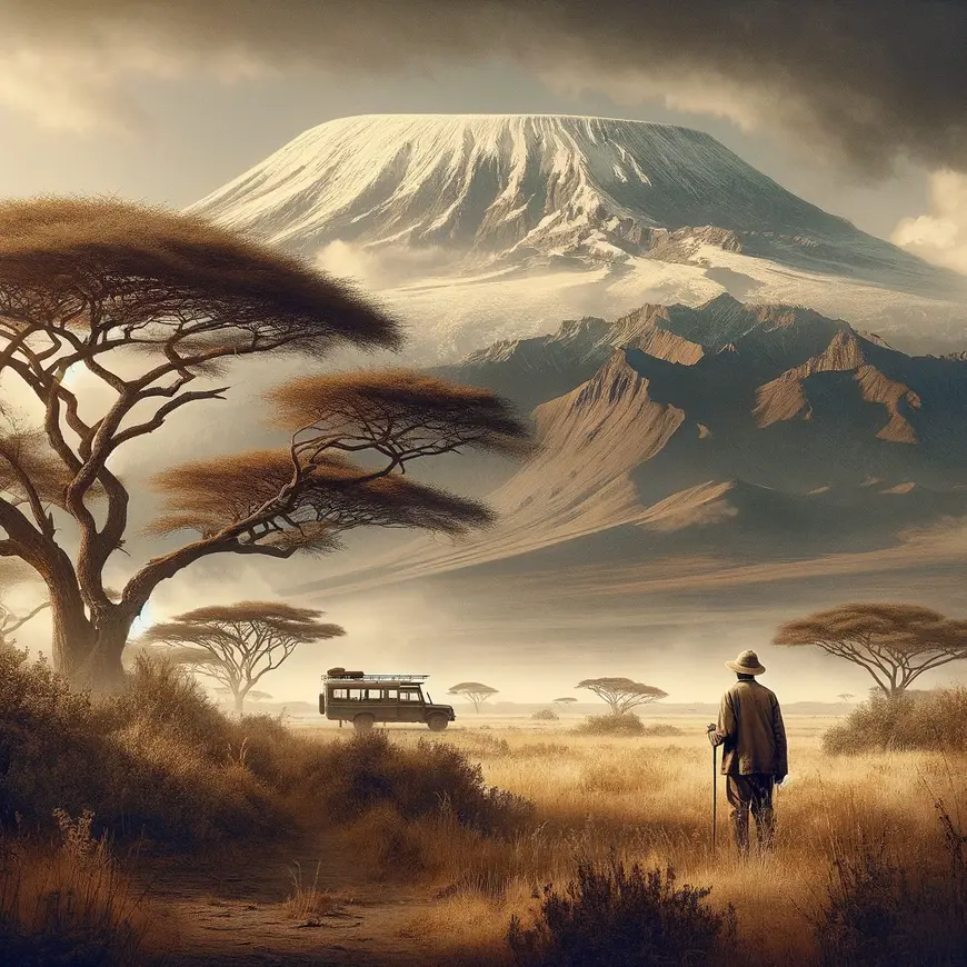Illustration The Snows of Kilimanjaro by Ernest Hemingway