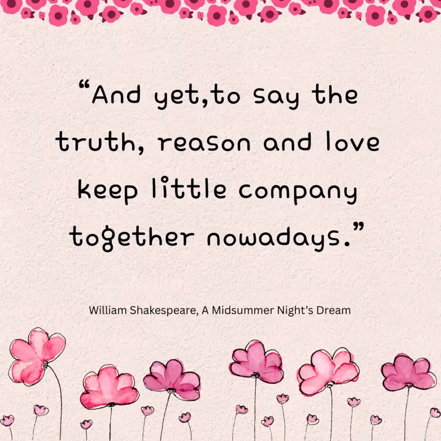 Cita de El sueño de una noche de verano, de William Shakespeare.