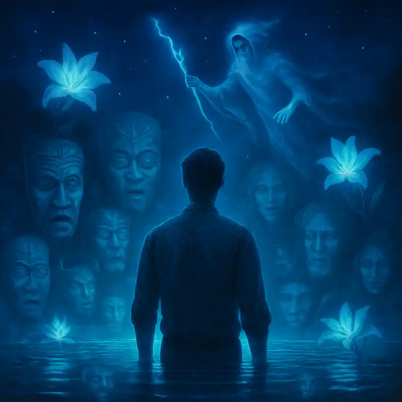 Illustration für eine Szene aus Bellows Buch