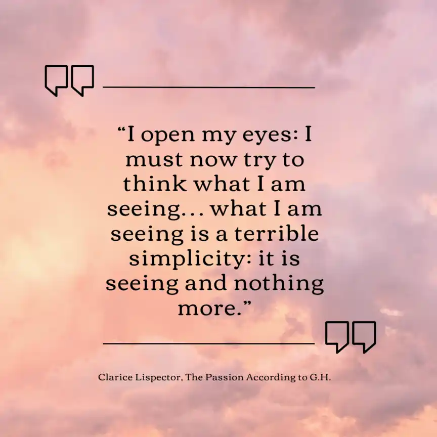 Citation tirée de La Passion selon G.H.