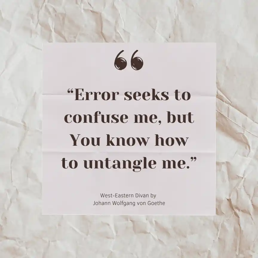 Quote from West-Eastern Divan